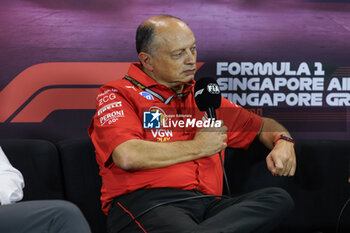 2024-09-20 - VASSEUR Frédéric (fra), Team Principal & General Manager of the Scuderia Ferrari, portrait press conference during the Formula 1 Singapore Grand Prix 2024, 18th round of the 2024 Formula One World Championship from September 20 to 22, 2024 on the Marina Bay Circuit, in Singapore, Singapore - F1 - SINGAPORE GRAND PRIX 2024 - FORMULA 1 - MOTORS