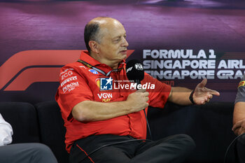 2024-09-20 - VASSEUR Frédéric (fra), Team Principal & General Manager of the Scuderia Ferrari, portrait press conference during the Formula 1 Singapore Grand Prix 2024, 18th round of the 2024 Formula One World Championship from September 20 to 22, 2024 on the Marina Bay Circuit, in Singapore, Singapore - F1 - SINGAPORE GRAND PRIX 2024 - FORMULA 1 - MOTORS