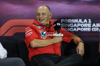 2024-09-20 - VASSEUR Frédéric (fra), Team Principal & General Manager of the Scuderia Ferrari, portrait press conference during the Formula 1 Singapore Grand Prix 2024, 18th round of the 2024 Formula One World Championship from September 20 to 22, 2024 on the Marina Bay Circuit, in Singapore, Singapore - F1 - SINGAPORE GRAND PRIX 2024 - FORMULA 1 - MOTORS