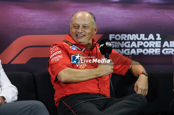 2024-09-20 - VASSEUR Frédéric (fra), Team Principal & General Manager of the Scuderia Ferrari, portrait press conference during the Formula 1 Singapore Grand Prix 2024, 18th round of the 2024 Formula One World Championship from September 20 to 22, 2024 on the Marina Bay Circuit, in Singapore, Singapore - F1 - SINGAPORE GRAND PRIX 2024 - FORMULA 1 - MOTORS