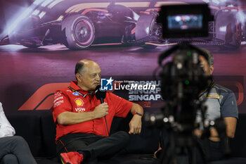 2024-09-20 - VASSEUR Frédéric (fra), Team Principal & General Manager of the Scuderia Ferrari, portrait press conference during the Formula 1 Singapore Grand Prix 2024, 18th round of the 2024 Formula One World Championship from September 20 to 22, 2024 on the Marina Bay Circuit, in Singapore, Singapore - F1 - SINGAPORE GRAND PRIX 2024 - FORMULA 1 - MOTORS