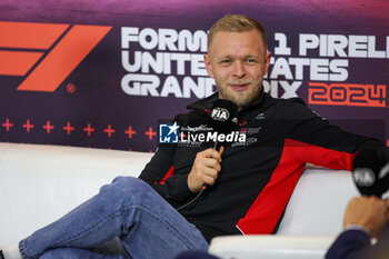 2024-10-17 - MAGNUSSEN Kevin (den), Haas F1 Team VF-24 Ferrari, portrait press conference during the Formula 1 Pirelli United States Grand Prix 2024, 19th round of the 2024 Formula One World Championship from October 18 to 20, 2024 on the Circuit of the Americas, in Austin, United States of America - F1 - US GRAND PRIX 2024 - FORMULA 1 - MOTORS