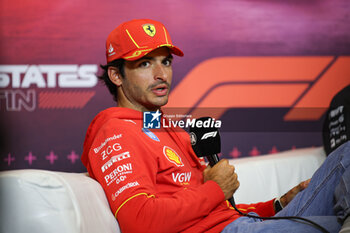 2024-10-17 - SAINZ Carlos (spa), Scuderia Ferrari SF-24, portrait press conference during the Formula 1 Pirelli United States Grand Prix 2024, 19th round of the 2024 Formula One World Championship from October 18 to 20, 2024 on the Circuit of the Americas, in Austin, United States of America - F1 - US GRAND PRIX 2024 - FORMULA 1 - MOTORS