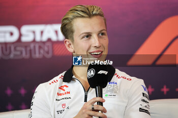 2024-10-17 - LAWSON Liam (nzl), Visa Cash App RB F1 Team Reserve Driver, portrait press conference during the Formula 1 Pirelli United States Grand Prix 2024, 19th round of the 2024 Formula One World Championship from October 18 to 20, 2024 on the Circuit of the Americas, in Austin, United States of America - F1 - US GRAND PRIX 2024 - FORMULA 1 - MOTORS