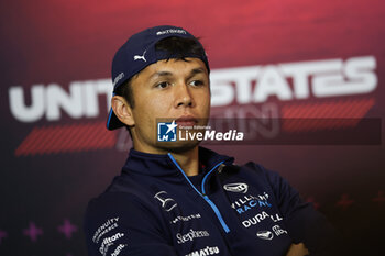 2024-10-17 - ALBON Alexander (tha), Williams Racing FW46, portrait press conference during the Formula 1 Pirelli United States Grand Prix 2024, 19th round of the 2024 Formula One World Championship from October 18 to 20, 2024 on the Circuit of the Americas, in Austin, United States of America - F1 - US GRAND PRIX 2024 - FORMULA 1 - MOTORS