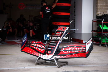 2024-10-18 - Haas F1 Team VF-24 Ferrari, Mechanical detail front wing during the Formula 1 Pirelli United States Grand Prix 2024, 19th round of the 2024 Formula One World Championship from October 18 to 20, 2024 on the Circuit of the Americas, in Austin, United States of America - F1 - US GRAND PRIX 2024 - FORMULA 1 - MOTORS