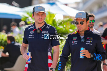 2024-10-19 - Max Verstappen (NED) - an Sergio Perez (MEX) - Oracle Red Bull Racing - Red Bull RB20 - Honda RBPT during the Sprint Race of Formula 1 Pirelli United States Grand Prix 2024, scheduled to take place at Circuit of Americas in Austin, TX (USA) Sept 18-20, 2024 - FORMULA 1 PIRELLI UNITED STATES GRAND PRIX 2024 - SPRINT RACE - FORMULA 1 - MOTORS