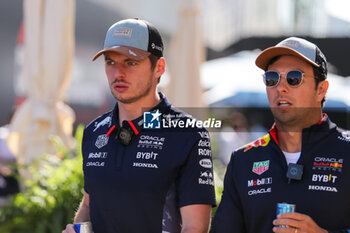 2024-10-19 - Max Verstappen (NED) - an Sergio Perez (MEX) - Oracle Red Bull Racing - Red Bull RB20 - Honda RBPT during the Sprint Race of Formula 1 Pirelli United States Grand Prix 2024, scheduled to take place at Circuit of Americas in Austin, TX (USA) Sept 18-20, 2024 - FORMULA 1 PIRELLI UNITED STATES GRAND PRIX 2024 - SPRINT RACE - FORMULA 1 - MOTORS