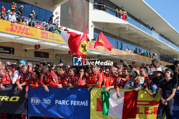 2024-10-20 - Scuderia Ferrari celebrating 1-2 winning during the Race of Formula 1 Pirelli United States Grand Prix 2024, scheduled to take place at Circuit of Americas in Austin, TX (USA) Sept 18-20, 2024 - FORMULA 1 PIRELLI UNITED STATES GRAND PRIX 2024 - RACE - FORMULA 1 - MOTORS