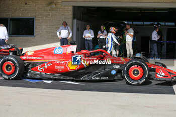 2024-10-20 - Charles Leclerc (MON) - Scuderia Ferrari - Ferrari SF-24 - Ferrari celebrating during the Race of Formula 1 Pirelli United States Grand Prix 2024, scheduled to take place at Circuit of Americas in Austin, TX (USA) Sept 18-20, 2024 - FORMULA 1 PIRELLI UNITED STATES GRAND PRIX 2024 - RACE - FORMULA 1 - MOTORS