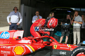 2024-10-20 - Charles Leclerc (MON) - Scuderia Ferrari - Ferrari SF-24 - Ferrari celebrating during the Race of Formula 1 Pirelli United States Grand Prix 2024, scheduled to take place at Circuit of Americas in Austin, TX (USA) Sept 18-20, 2024 - FORMULA 1 PIRELLI UNITED STATES GRAND PRIX 2024 - RACE - FORMULA 1 - MOTORS