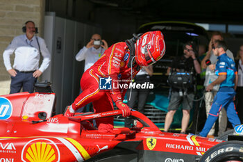 2024-10-20 - Charles Leclerc (MON) - Scuderia Ferrari - Ferrari SF-24 - Ferrari celebrating during the Race of Formula 1 Pirelli United States Grand Prix 2024, scheduled to take place at Circuit of Americas in Austin, TX (USA) Sept 18-20, 2024 - FORMULA 1 PIRELLI UNITED STATES GRAND PRIX 2024 - RACE - FORMULA 1 - MOTORS