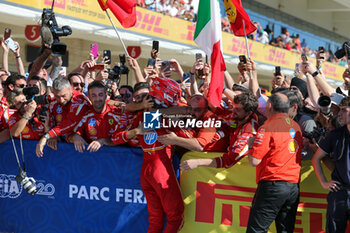 2024-10-20 - Charles Leclerc (MON) - Scuderia Ferrari - Ferrari SF-24 - Ferrari celebrating during the Race of Formula 1 Pirelli United States Grand Prix 2024, scheduled to take place at Circuit of Americas in Austin, TX (USA) Sept 18-20, 2024 - FORMULA 1 PIRELLI UNITED STATES GRAND PRIX 2024 - RACE - FORMULA 1 - MOTORS