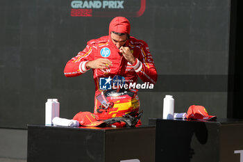 2024-10-20 - Carlos Sainz Jr. (ESP) - Scuderia Ferrari - Ferrari SF-24 - Ferrari celebrating during the Race of Formula 1 Pirelli United States Grand Prix 2024, scheduled to take place at Circuit of Americas in Austin, TX (USA) Sept 18-20, 2024 - FORMULA 1 PIRELLI UNITED STATES GRAND PRIX 2024 - RACE - FORMULA 1 - MOTORS