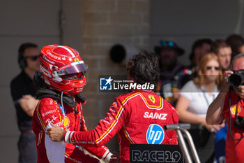 2024-10-20 - Charles Leclerc (MON) - Scuderia Ferrari - Ferrari SF-24 - Ferrari celebrating during the Race of Formula 1 Pirelli United States Grand Prix 2024, scheduled to take place at Circuit of Americas in Austin, TX (USA) Sept 18-20, 2024 - FORMULA 1 PIRELLI UNITED STATES GRAND PRIX 2024 - RACE - FORMULA 1 - MOTORS