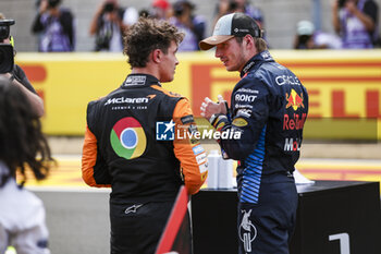 2024-10-19 - VERSTAPPEN Max (ned), Red Bull Racing RB20, NORRIS Lando (gbr), McLaren F1 Team MCL38, portrait during the Formula 1 Pirelli United States Grand Prix 2024, 19th round of the 2024 Formula One World Championship from October 18 to 20, 2024 on the Circuit of the Americas, in Austin, United States of America - F1 - US GRAND PRIX 2024 - FORMULA 1 - MOTORS