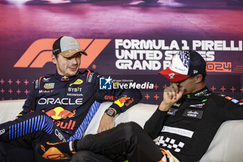 2024-10-19 - VERSTAPPEN Max (ned), Red Bull Racing RB20, NORRIS Lando (gbr), McLaren F1 Team MCL38, portrait, press conference during the Formula 1 Pirelli United States Grand Prix 2024, 19th round of the 2024 Formula One World Championship from October 18 to 20, 2024 on the Circuit of the Americas, in Austin, United States of America - F1 - US GRAND PRIX 2024 - FORMULA 1 - MOTORS