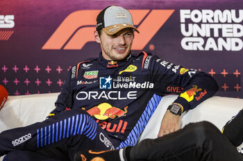 2024-10-19 - VERSTAPPEN Max (ned), Red Bull Racing RB20, portrait, press conference during the Formula 1 Pirelli United States Grand Prix 2024, 19th round of the 2024 Formula One World Championship from October 18 to 20, 2024 on the Circuit of the Americas, in Austin, United States of America - F1 - US GRAND PRIX 2024 - FORMULA 1 - MOTORS