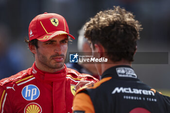 2024-10-19 - SAINZ Carlos (spa), Scuderia Ferrari SF-24, NORRIS Lando (gbr), McLaren F1 Team MCL38, portrait during the Formula 1 Pirelli United States Grand Prix 2024, 19th round of the 2024 Formula One World Championship from October 18 to 20, 2024 on the Circuit of the Americas, in Austin, United States of America - F1 - US GRAND PRIX 2024 - FORMULA 1 - MOTORS