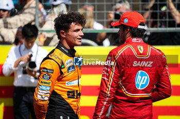 2024-10-19 - NORRIS Lando (gbr), McLaren F1 Team MCL38, SAINZ Carlos (spa), Scuderia Ferrari SF-24, portrait during the Formula 1 Pirelli United States Grand Prix 2024, 19th round of the 2024 Formula One World Championship from October 18 to 20, 2024 on the Circuit of the Americas, in Austin, United States of America - F1 - US GRAND PRIX 2024 - FORMULA 1 - MOTORS