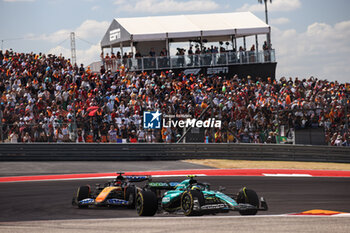 2024-10-19 - 14 ALONSO Fernando (spa), Aston Martin F1 Team AMR24, action 31 OCON Esteban (fra), Alpine F1 Team A524, action during the Formula 1 Pirelli United States Grand Prix 2024, 19th round of the 2024 Formula One World Championship from October 18 to 20, 2024 on the Circuit of the Americas, in Austin, United States of America - F1 - US GRAND PRIX 2024 - FORMULA 1 - MOTORS