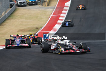 2024-10-19 - 27 HULKENBERG Nico (ger), Haas F1 Team VF-24 Ferrari, action 22 TSUNODA Yuki (jap), Visa Cash App RB F1 Team VCARB 01, action during the Formula 1 Pirelli United States Grand Prix 2024, 19th round of the 2024 Formula One World Championship from October 18 to 20, 2024 on the Circuit of the Americas, in Austin, United States of America - F1 - US GRAND PRIX 2024 - FORMULA 1 - MOTORS