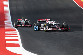 2024-10-19 - 20 MAGNUSSEN Kevin (den), Haas F1 Team VF-24 Ferrari, action 27 HULKENBERG Nico (ger), Haas F1 Team VF-24 Ferrari, action during the Formula 1 Pirelli United States Grand Prix 2024, 19th round of the 2024 Formula One World Championship from October 18 to 20, 2024 on the Circuit of the Americas, in Austin, United States of America - F1 - US GRAND PRIX 2024 - FORMULA 1 - MOTORS