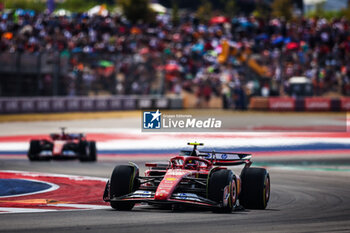 2024-10-19 - 55 SAINZ Carlos (spa), Scuderia Ferrari SF-24, action and 16 LECLERC Charles (mco), Scuderia Ferrari SF-24, action during the Formula 1 Pirelli United States Grand Prix 2024, 19th round of the 2024 Formula One World Championship from October 18 to 20, 2024 on the Circuit of the Americas, in Austin, United States of America - F1 - US GRAND PRIX 2024 - FORMULA 1 - MOTORS