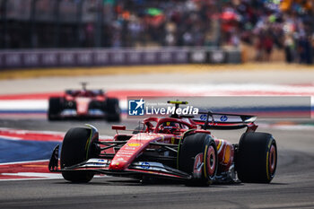 2024-10-19 - 55 SAINZ Carlos (spa), Scuderia Ferrari SF-24, action and 16 LECLERC Charles (mco), Scuderia Ferrari SF-24, action during the Formula 1 Pirelli United States Grand Prix 2024, 19th round of the 2024 Formula One World Championship from October 18 to 20, 2024 on the Circuit of the Americas, in Austin, United States of America - F1 - US GRAND PRIX 2024 - FORMULA 1 - MOTORS