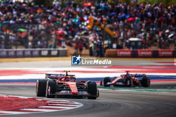 2024-10-19 - 55 SAINZ Carlos (spa), Scuderia Ferrari SF-24, action and 16 LECLERC Charles (mco), Scuderia Ferrari SF-24, action during the Formula 1 Pirelli United States Grand Prix 2024, 19th round of the 2024 Formula One World Championship from October 18 to 20, 2024 on the Circuit of the Americas, in Austin, United States of America - F1 - US GRAND PRIX 2024 - FORMULA 1 - MOTORS