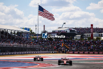 2024-10-19 - 55 SAINZ Carlos (spa), Scuderia Ferrari SF-24, action and 16 LECLERC Charles (mco), Scuderia Ferrari SF-24, action during the Formula 1 Pirelli United States Grand Prix 2024, 19th round of the 2024 Formula One World Championship from October 18 to 20, 2024 on the Circuit of the Americas, in Austin, United States of America - F1 - US GRAND PRIX 2024 - FORMULA 1 - MOTORS