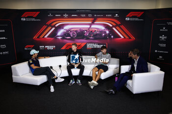 24/10/2024 - PEREZ Sergio (mex), Red Bull Racing RB20, portrait, HULKENBERG Nico (ger), Haas F1 Team VF-24 Ferrari, portrait and GASLY Pierre (fra), Alpine F1 Team A524, portrait press conference during the Formula 1 Gran Premio de la Ciudad de Mexico 2024, 20th round of the 2024 Formula One World Championship from October 25 to 27, 2024 on the Autodromo Hermanos Rodriguez, in Mexico City, Mexico - F1 - MEXICO CITY GRAND PRIX 2024 - FORMULA 1 - MOTORI