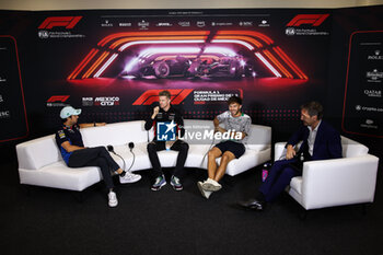 24/10/2024 - PEREZ Sergio (mex), Red Bull Racing RB20, portrait, HULKENBERG Nico (ger), Haas F1 Team VF-24 Ferrari, portrait and GASLY Pierre (fra), Alpine F1 Team A524, portrait press conference during the Formula 1 Gran Premio de la Ciudad de Mexico 2024, 20th round of the 2024 Formula One World Championship from October 25 to 27, 2024 on the Autodromo Hermanos Rodriguez, in Mexico City, Mexico - F1 - MEXICO CITY GRAND PRIX 2024 - FORMULA 1 - MOTORI