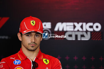 24/10/2024 - LECLERC Charles (mco), Scuderia Ferrari SF-24, portrait press conference during the Formula 1 Gran Premio de la Ciudad de Mexico 2024, 20th round of the 2024 Formula One World Championship from October 25 to 27, 2024 on the Autodromo Hermanos Rodriguez, in Mexico City, Mexico - F1 - MEXICO CITY GRAND PRIX 2024 - FORMULA 1 - MOTORI