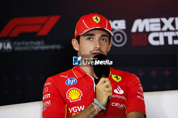 24/10/2024 - LECLERC Charles (mco), Scuderia Ferrari SF-24, portrait press conference during the Formula 1 Gran Premio de la Ciudad de Mexico 2024, 20th round of the 2024 Formula One World Championship from October 25 to 27, 2024 on the Autodromo Hermanos Rodriguez, in Mexico City, Mexico - F1 - MEXICO CITY GRAND PRIX 2024 - FORMULA 1 - MOTORI