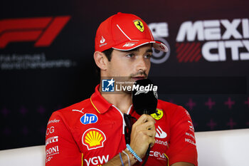 24/10/2024 - LECLERC Charles (mco), Scuderia Ferrari SF-24, portrait press conference during the Formula 1 Gran Premio de la Ciudad de Mexico 2024, 20th round of the 2024 Formula One World Championship from October 25 to 27, 2024 on the Autodromo Hermanos Rodriguez, in Mexico City, Mexico - F1 - MEXICO CITY GRAND PRIX 2024 - FORMULA 1 - MOTORI