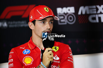 24/10/2024 - LECLERC Charles (mco), Scuderia Ferrari SF-24, portrait press conference during the Formula 1 Gran Premio de la Ciudad de Mexico 2024, 20th round of the 2024 Formula One World Championship from October 25 to 27, 2024 on the Autodromo Hermanos Rodriguez, in Mexico City, Mexico - F1 - MEXICO CITY GRAND PRIX 2024 - FORMULA 1 - MOTORI