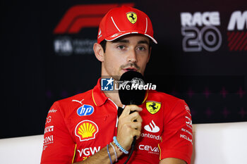 24/10/2024 - LECLERC Charles (mco), Scuderia Ferrari SF-24, portrait press conference during the Formula 1 Gran Premio de la Ciudad de Mexico 2024, 20th round of the 2024 Formula One World Championship from October 25 to 27, 2024 on the Autodromo Hermanos Rodriguez, in Mexico City, Mexico - F1 - MEXICO CITY GRAND PRIX 2024 - FORMULA 1 - MOTORI