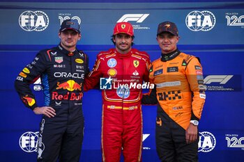 27/10/2024 - VERSTAPPEN Max (ned), Red Bull Racing RB20, SAINZ Carlos (spa), Scuderia Ferrari SF-24, NORRIS Lando (gbr), McLaren F1 Team MCL38, portrait during the Formula 1 Gran Premio de la Ciudad de Mexico 2024, 20th round of the 2024 Formula One World Championship from October 25 to 27, 2024 on the Autodromo Hermanos Rodriguez, in Mexico City, Mexico - F1 - MEXICO CITY GRAND PRIX 2024 - FORMULA 1 - MOTORI