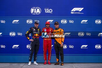 27/10/2024 - VERSTAPPEN Max (ned), Red Bull Racing RB20, SAINZ Carlos (spa), Scuderia Ferrari SF-24, NORRIS Lando (gbr), McLaren F1 Team MCL38, portrait during the Formula 1 Gran Premio de la Ciudad de Mexico 2024, 20th round of the 2024 Formula One World Championship from October 25 to 27, 2024 on the Autodromo Hermanos Rodriguez, in Mexico City, Mexico - F1 - MEXICO CITY GRAND PRIX 2024 - FORMULA 1 - MOTORI