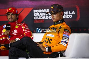 27/10/2024 - Press Conference, NORRIS Lando (gbr), McLaren F1 Team MCL38, portrait during the Formula 1 Gran Premio de la Ciudad de Mexico 2024, 20th round of the 2024 Formula One World Championship from October 25 to 27, 2024 on the Autodromo Hermanos Rodriguez, in Mexico City, Mexico - F1 - MEXICO CITY GRAND PRIX 2024 - FORMULA 1 - MOTORI