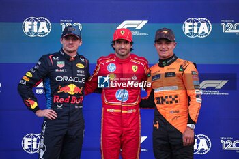 27/10/2024 - VERSTAPPEN Max (ned), Red Bull Racing RB20, portrait, NORRIS Lando (gbr), McLaren F1 Team MCL38, portrait and SAINZ Carlos (spa), Scuderia Ferrari SF-24, portrait during the Formula 1 Gran Premio de la Ciudad de Mexico 2024, 20th round of the 2024 Formula One World Championship from October 25 to 27, 2024 on the Autodromo Hermanos Rodriguez, in Mexico City, Mexico - F1 - MEXICO CITY GRAND PRIX 2024 - FORMULA 1 - MOTORI