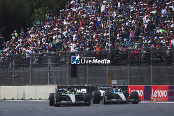 27/10/2024 - 44 HAMILTON Lewis (gbr), Mercedes AMG F1 Team W15, 63 RUSSELL George (gbr), Mercedes AMG F1 Team W15, action during the Formula 1 Gran Premio de la Ciudad de Mexico 2024, 20th round of the 2024 Formula One World Championship from October 25 to 27, 2024 on the Autodromo Hermanos Rodriguez, in Mexico City, Mexico - F1 - MEXICO CITY GRAND PRIX 2024 - FORMULA 1 - MOTORI