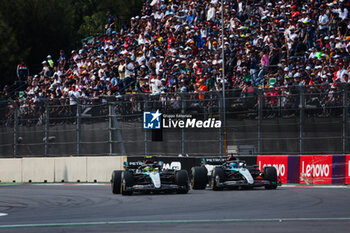 27/10/2024 - 44 HAMILTON Lewis (gbr), Mercedes AMG F1 Team W15, 63 RUSSELL George (gbr), Mercedes AMG F1 Team W15, action during the Formula 1 Gran Premio de la Ciudad de Mexico 2024, 20th round of the 2024 Formula One World Championship from October 25 to 27, 2024 on the Autodromo Hermanos Rodriguez, in Mexico City, Mexico - F1 - MEXICO CITY GRAND PRIX 2024 - FORMULA 1 - MOTORI