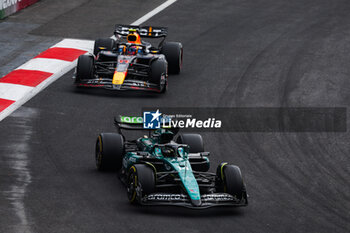 27/10/2024 - 14 ALONSO Fernando (spa), Aston Martin F1 Team AMR24, 11 PEREZ Sergio (mex), Red Bull Racing RB20, action during the Formula 1 Gran Premio de la Ciudad de Mexico 2024, 20th round of the 2024 Formula One World Championship from October 25 to 27, 2024 on the Autodromo Hermanos Rodriguez, in Mexico City, Mexico - F1 - MEXICO CITY GRAND PRIX 2024 - FORMULA 1 - MOTORI