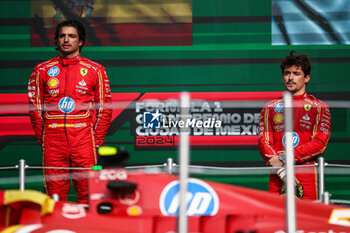 2024-10-28 - SAINZ Carlos (spa), Scuderia Ferrari SF-24, portrait and LECLERC Charles (mco), Scuderia Ferrari SF-24, portrait podium during the Formula 1 Gran Premio de la Ciudad de Mexico 2024, 20th round of the 2024 Formula One World Championship from October 25 to 27, 2024 on the Autodromo Hermanos Rodriguez, in Mexico City, Mexico - F1 - MEXICO CITY GRAND PRIX 2024 - FORMULA 1 - MOTORS