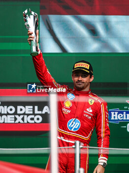 2024-10-28 - LECLERC Charles (mco), Scuderia Ferrari SF-24, portrait podium during the Formula 1 Gran Premio de la Ciudad de Mexico 2024, 20th round of the 2024 Formula One World Championship from October 25 to 27, 2024 on the Autodromo Hermanos Rodriguez, in Mexico City, Mexico - F1 - MEXICO CITY GRAND PRIX 2024 - FORMULA 1 - MOTORS