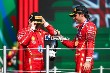 2024-10-28 - LECLERC Charles (mco), Scuderia Ferrari SF-24, portrait and SAINZ Carlos (spa), Scuderia Ferrari SF-24, portrait podium during the Formula 1 Gran Premio de la Ciudad de Mexico 2024, 20th round of the 2024 Formula One World Championship from October 25 to 27, 2024 on the Autodromo Hermanos Rodriguez, in Mexico City, Mexico - F1 - MEXICO CITY GRAND PRIX 2024 - FORMULA 1 - MOTORS