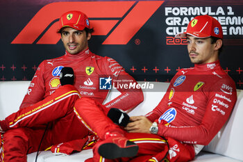 2024-10-28 - SAINZ Carlos (spa), Scuderia Ferrari SF-24, portrait and LECLERC Charles (mco), Scuderia Ferrari SF-24, portrait press conference during the Formula 1 Gran Premio de la Ciudad de Mexico 2024, 20th round of the 2024 Formula One World Championship from October 25 to 27, 2024 on the Autodromo Hermanos Rodriguez, in Mexico City, Mexico - F1 - MEXICO CITY GRAND PRIX 2024 - FORMULA 1 - MOTORS