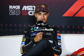 2024-10-28 - NORRIS Lando (gbr), McLaren F1 Team MCL38, portrait press conference during the Formula 1 Gran Premio de la Ciudad de Mexico 2024, 20th round of the 2024 Formula One World Championship from October 25 to 27, 2024 on the Autodromo Hermanos Rodriguez, in Mexico City, Mexico - F1 - MEXICO CITY GRAND PRIX 2024 - FORMULA 1 - MOTORS